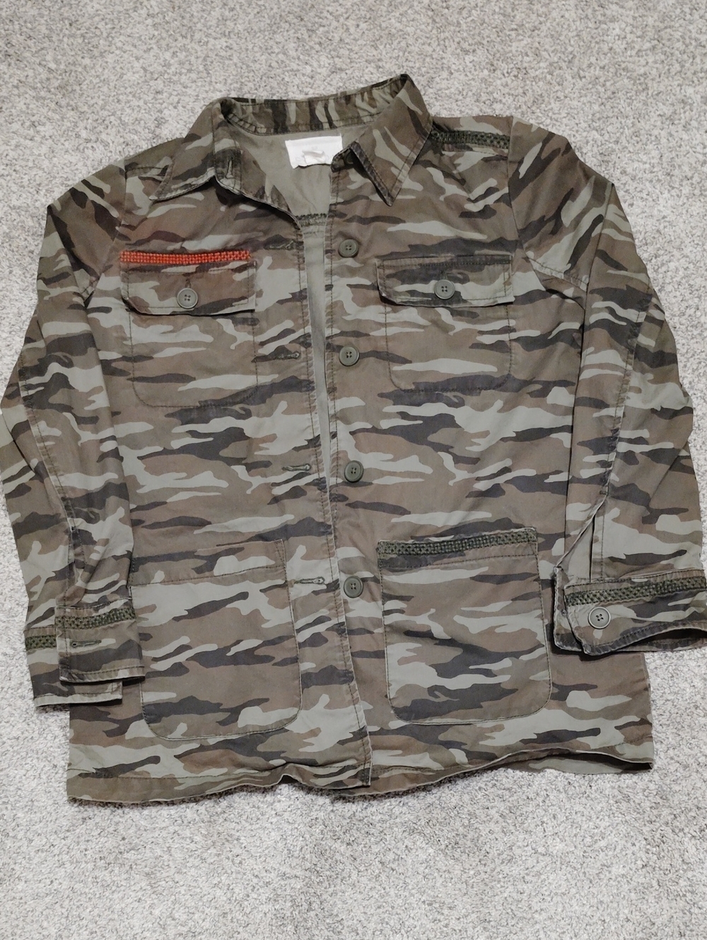 Caslon Camouflage Utility Jacket in Olive and Brown